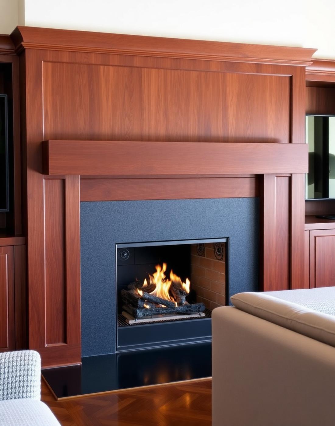 Cherry fireplace surround